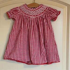 6-12M Lil Cactus Gingham Classic Smocked Bishop Dress